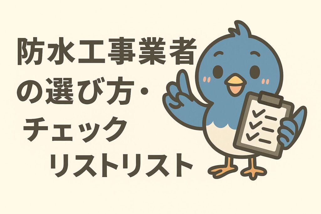 防水工事の主な工法選び方チェックリスト